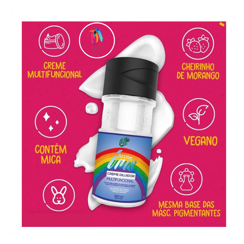 Kit Salmão E Diluidor Arco Iris 150ml Kamaleão Color Tom Blorange