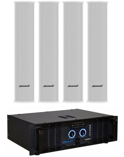 4 Caixas Oneal Vertical Array Olb-1202 + Amplificador Olp-4