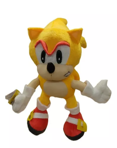 2 Pelúcia Super Sonic Azul e Amarelo Gold Turma Do Sonic Game