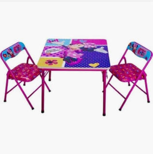 Mesa Con Dos Sillas Plegables Disney