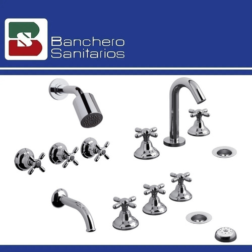 Combo Grifería Completa Fv Newport Plus Lavat Bidé Ducha Cta