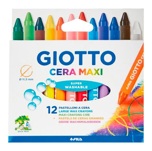 Crayón Giotto Cera Maxi 12 Colores