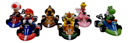 Mario Bros Kart Car X 6 Vehiculos Carros Niños Colección