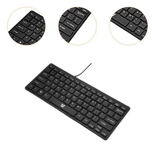 Teclado Com Fio Silencioso Digitação Confortável Alta