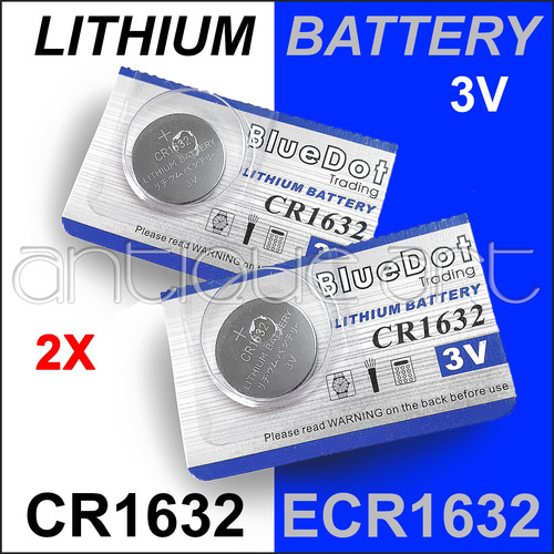 A64 2x Pilas Cr1632 Bluedot 3v Lithium Ecr1632 Boton (Usado)