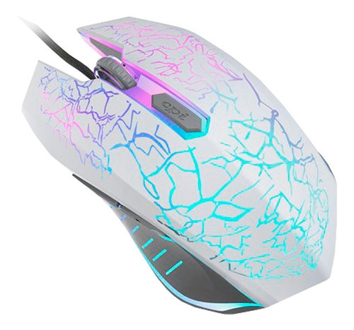 Mouse Gamer Iluminado Alambrico 2400dpi Multicolor Color Blanco
