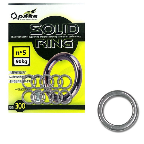 30 Argolas Solid Ring Nº5 Pesca Suporte Hook Em Aço Inox