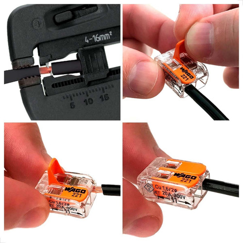 Kit Com 4 Unidades Conectores Para Chuveiro 221-613 Wago