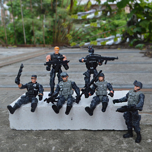 6 Pçs Figuras De Ação Brinquedo, Conjunto E Acessórios