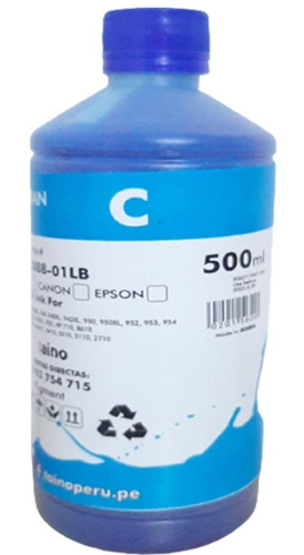 Tinta Cian Pigmentada 1/2 Litro Inktec Compatible 