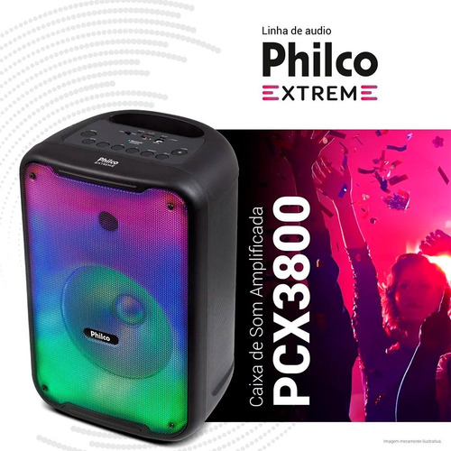 Caixa De Som Amplificada Philco Pcx3800 - Fm/bluet/aux/usb,