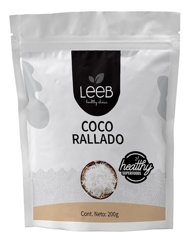 Leeb Coco Rallado Puro Sin Azúcar Bolsa Con 200 Gr