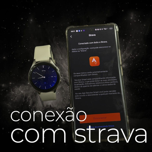 Smartwatch Órion Prova D'água C/ Strava Alexa Gps Integrado Prata Bege