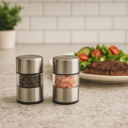 Kit De Mini Moedor Especiarias Temperos Inox Moinho Manual