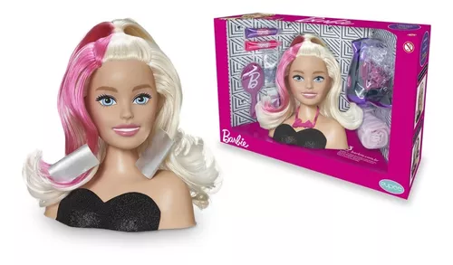 Busto Boneca Barbie Para Pentear E Maquiar Vem Com Maquiagem - Ri Happy