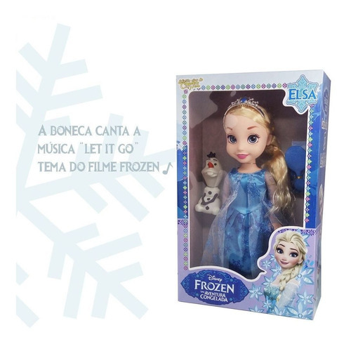 Muñeca grande Frozen Elsa de 45 cm con sonido y accesorios Curitiba