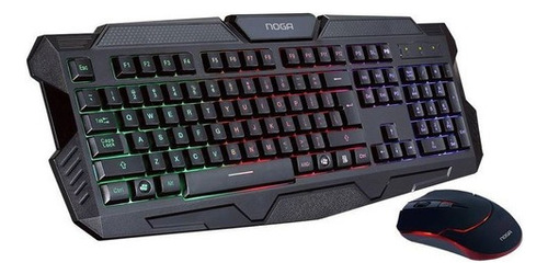 Teclado Y Mouse Gamer Retroiluminado Noganet Nkb-47 Color del teclado Negro