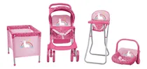 Comprar Coche Muñeca, Baby Silla, Cuna Y Silla De Comer Bebesit Viol