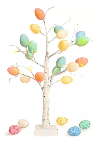 Árbol De Abedul Con Adorno De Huevo De Pascua, Decoración Le