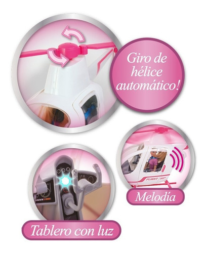 Imagen 5 de 10 de Muñeca Paloma Y Su Helicoptero 45cm Luz Y Sonido Duende Azul