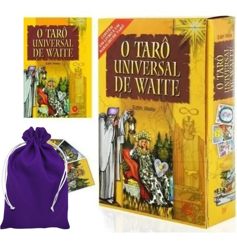 Imagem 1 de 6 de Tarô De Waite Em Português 78 Cartas + Livro + Saquinho