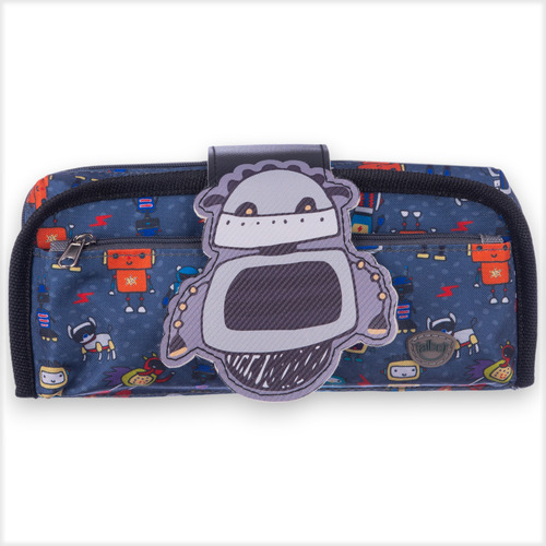 Cartuchera Escolar Infantil Heroes 2 Cierres Canopla Talbot Color Negro