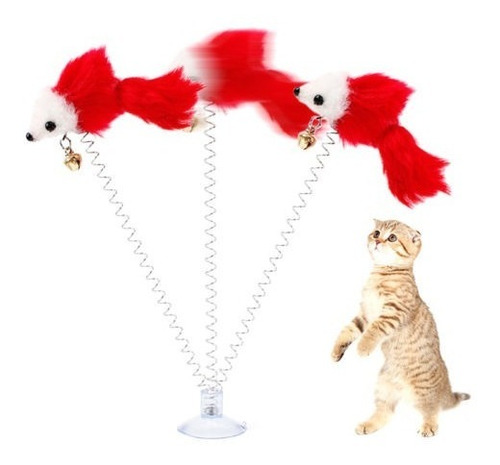 Imagen 5 de 5 de Divertido Gato Juguetes Ratón Falso Elástico Inferior Lechón