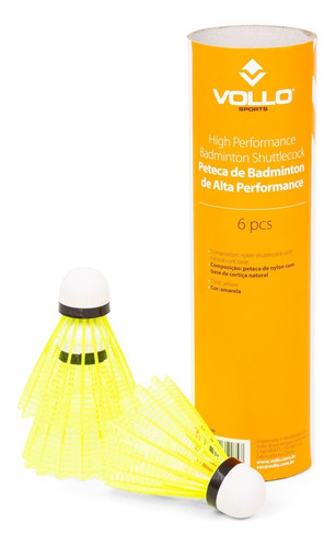 Peteca De Badminton Vollo Tubo C/ 6