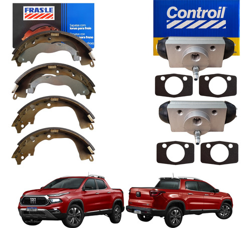 Sapatas Com Hastes E Par Cilindros Roda Fiat Toro 2.0 Diesel