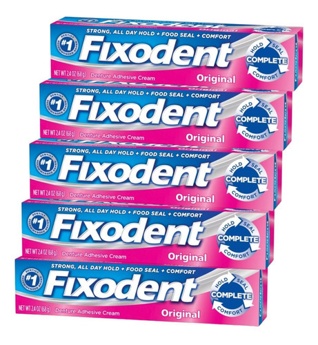 Fixodent  100% 68g (5tubos) Recorde De Venda