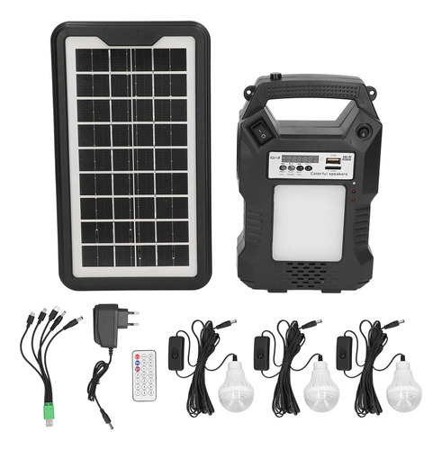 Generador Solar Mp3 Bluetooth Fm Radio Led Pantalla Led Port