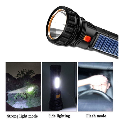 Linterna Led De Alta Potencia, Luces Solares Y Recargables P