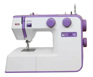 Máquina de coser Alfa Style 40 portable blanca y violeta