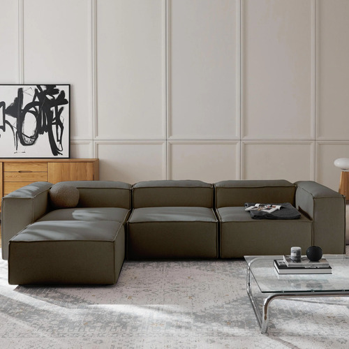 Sala Esquinera Moderna Latt Sillón Modular Lino Soft Minimal