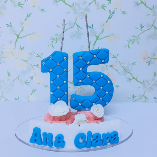 Imagem 6 de 6 de Velas Decoradas Personalizado Biscuit Vela 15 Anos