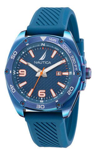 Reloj Hombre Nautica Tin Can Bay Navy Silicona Naptcf201 Color de la correa Azul Color del fondo Azul
