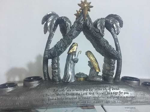 Imagen 6 de 10 de Nacimiento Pesebre Porta Vela De 33x20cm Importado Demdaco
