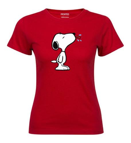 Polera Mujer Estampado Snoopy Sacando Lengua 
