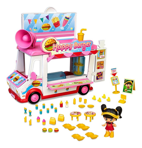 Pinypon Happy Burger, Playset Restaurante Food Truck Niñas