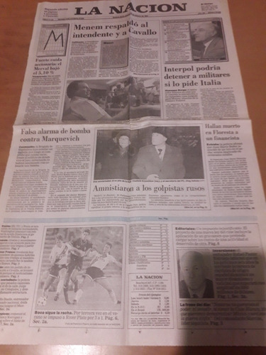 Tapa Diario La Nación 24 02 1994 Boca Vs River Marquevich 