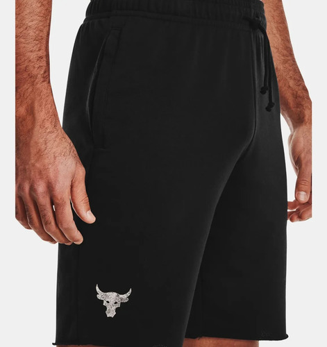 Short Under Armour Project Rock Hombre Algodón Terry Negro