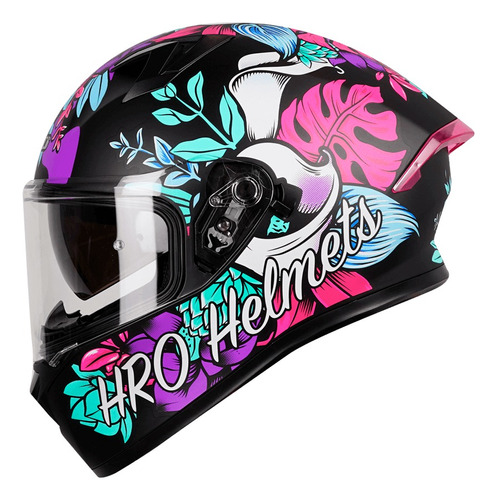 Casco Moto Hro 523dv Mujer Flowerist Rosa Certificado Dot