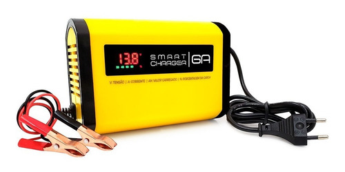 Imagem 6 de 10 de Carregador Bateria 6ah C/ Indicativo Carga Automotivo E Moto
