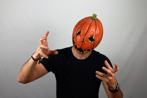 Imagen 5 de 5 de Máscara De Látex Last Night Pumpkin Calabaza Halloween