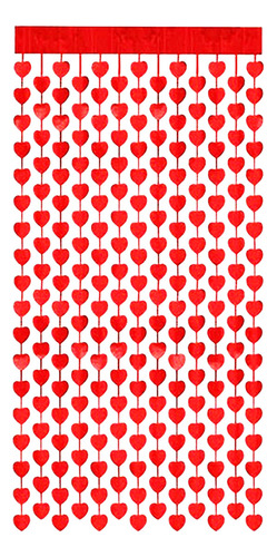 2 Cortina De Coração Decoração Romântica Dia Dos Namorados Cor Vermelha