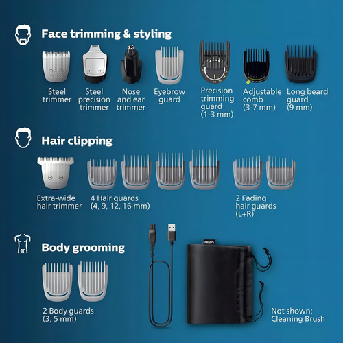 Philips Norelco Multigroom 7000 Mg7910/49 Prata 110v/220v