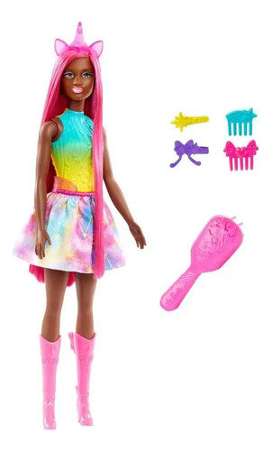 Barbie Fantasia Unicórnio Cabelo Rosa Mattel