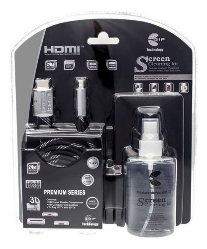 Kit De Cable Hdmi Gip Technology Screen Cleaning Combo