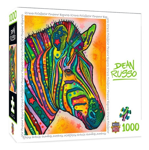 Rompecabezas Stripes Mccalister Cebra de Colores Dean Russo 1000 Pz Masterpieces