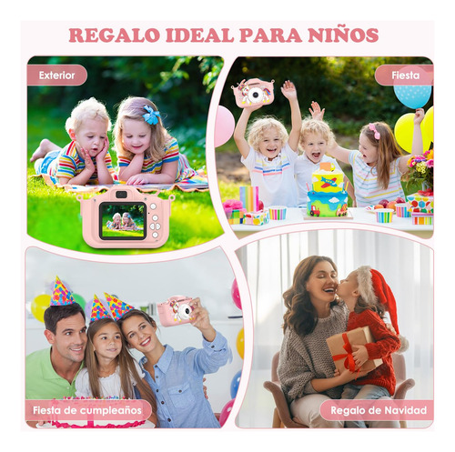 Cámara Digital Para Niños Unicornio 8mp Con 32g Rosa
